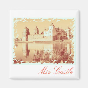 Imán Bielorrusia Mir Castle Architecture Painting Magne