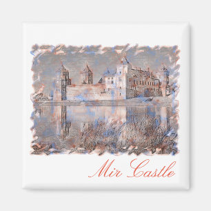 Imán Bielorrusia Mir Castle Architecture Painting Magne