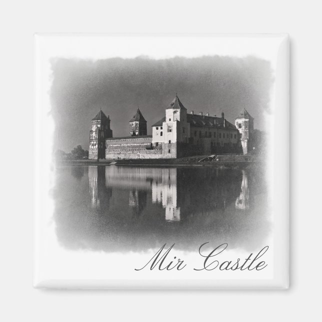 Imán Bielorrusia Mir Castle Architecture Painting Magne (Frente)