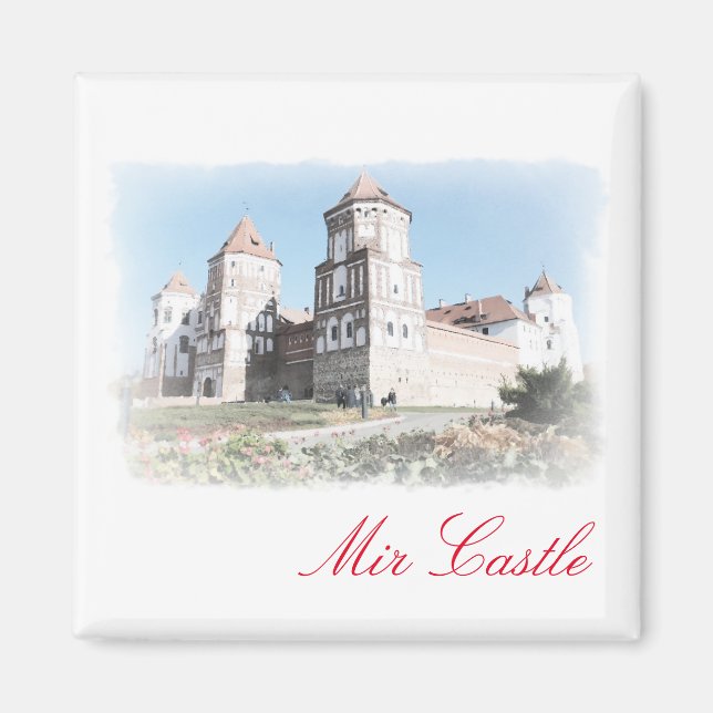 Imán Bielorrusia Mir Castle Architecture Painting Magne (Frente)
