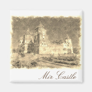 Imán Bielorrusia Mir Castle Architecture Painting Magne