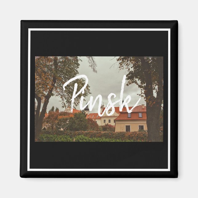 Imán Bielorrusia Pinsk Architecture Cityscape Magnet (Frente)