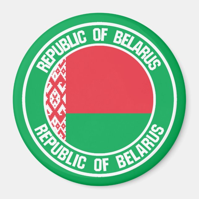 Imán Bielorrusia redonda Emblem (Frente)