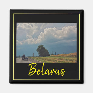 Imán Bielorrusia Viajero Biker Road Landscape Magner