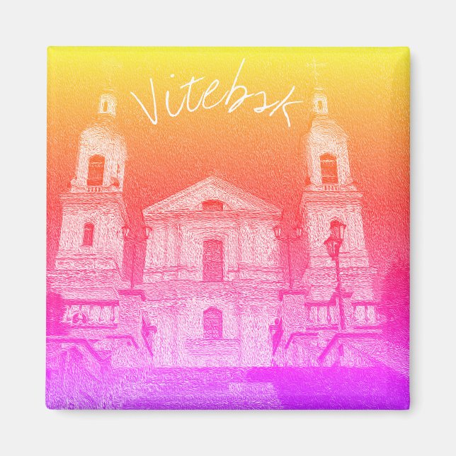 Imán Bielorrusia Vitebsk Magnet de Arquitectura Estiliz (Frente)