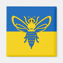 Biene vor der ukrainischen Flagge Magnet