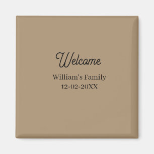 Imán Bienvenida a casa agregar nombre de familia inaugu