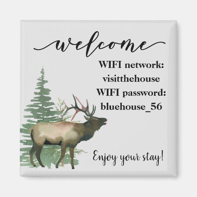 Imán Bienvenida Alquiler de vacaciones Cabina Elk WIFI  (Frente)