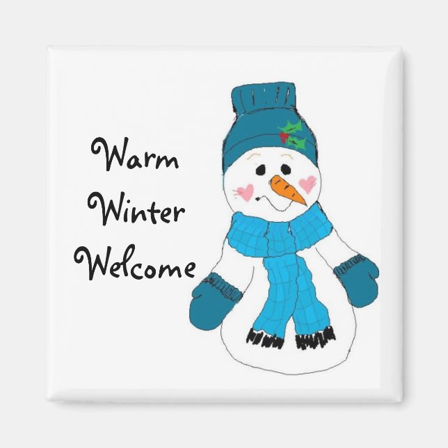 Imán Bienvenida cálida de invierno (Frente)
