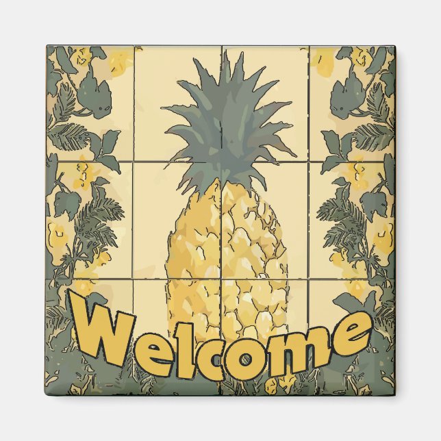 Imán Bienvenida Pineapple (Frente)