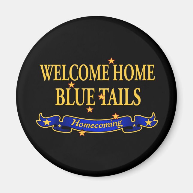 Imán Bienvenido a Casa Blue Tails (Frente)
