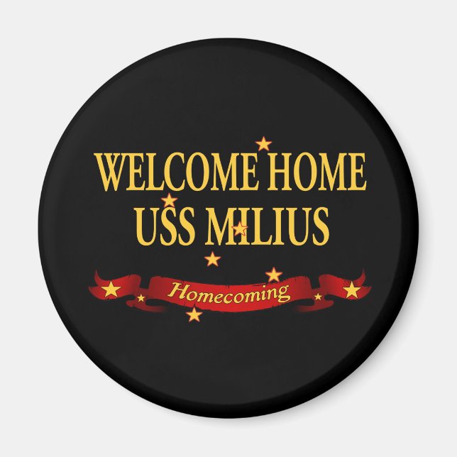 Imán Bienvenido a casa USS Milius (Frente)