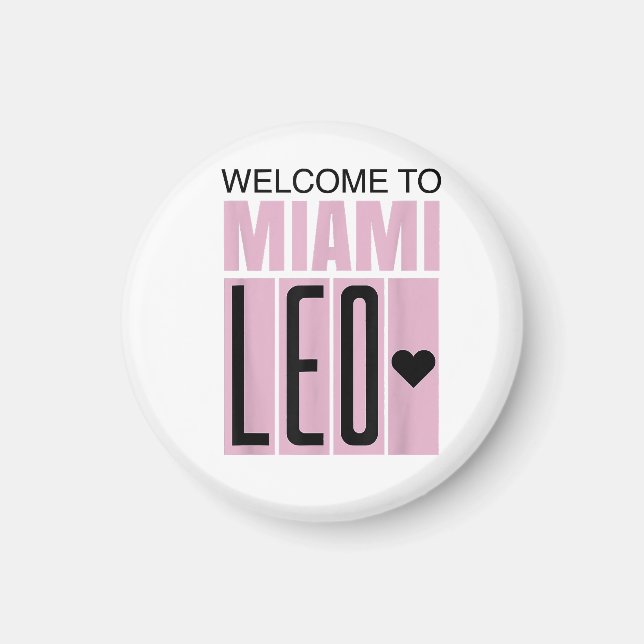 Imán Bienvenido a Miami Leo 10 - GOAT  (Frente)