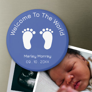 Imán Bienvenido Al Mundo Nombre del Niño Fecha de Nacim