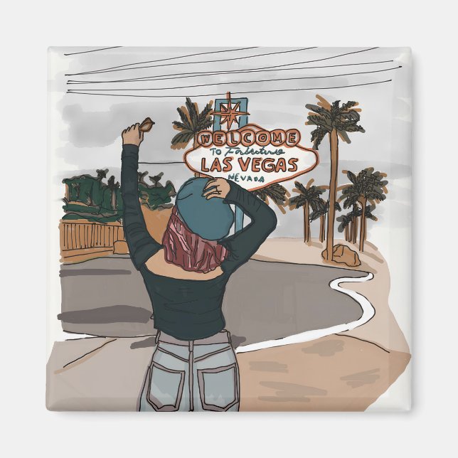 Imán Bienvenido al registro de entrada de Lasvegas. (Frente)