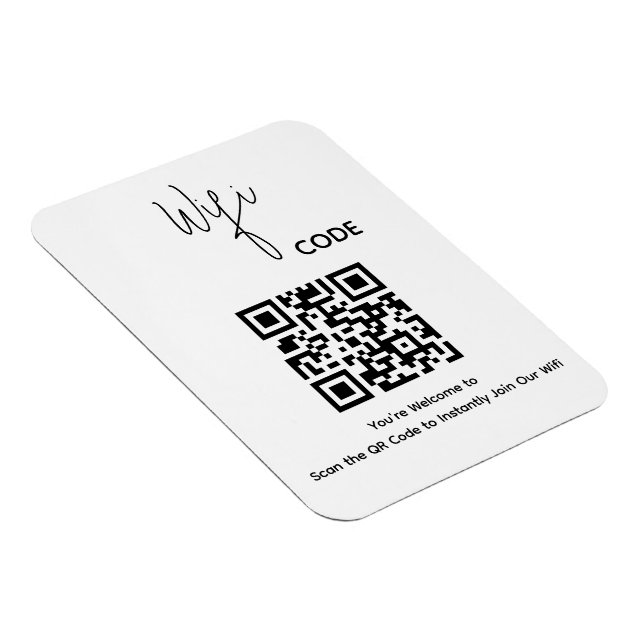 Imán Bienvenido Código QR Escanear para Conectar Wifi (Lado Derecho)