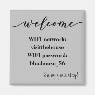 Imán Bienvenido Magnet Vacation Rental Wifi Contraseña