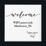 Imán Bienvenido Magnet Vacation Rental Wifi Contraseña<br><div class="desc">Este diseño se puede personalizar haciendo clic en el botón personalizar y cambiando el nombre, las iniciales o las palabras. También puede cambiar el color y estilo del texto o eliminar el texto para un diseño de sólo imagen. Contáctame en colorflowcreations@gmail.com si quieres tener este diseño en otro producto. Compra...</div>