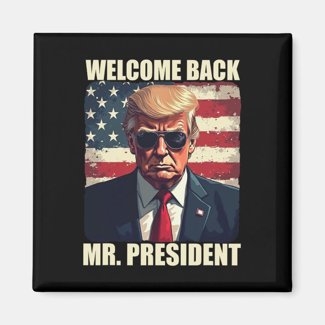 Imán Bienvenido Sr. Presidente Trump Poder Patriótico E (Frente)
