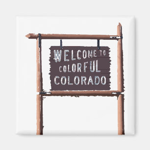 Imán bienvenidos a colorido colorado