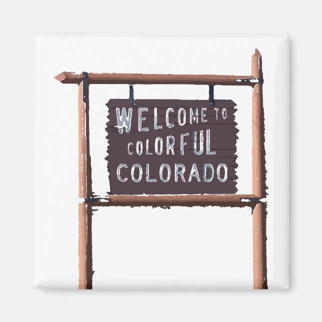 Imán bienvenidos a colorido colorado (Frente)