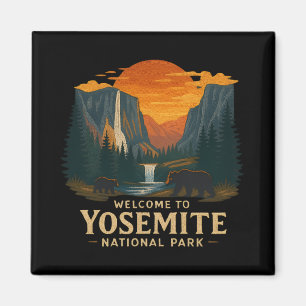 Imán Bienvenidos a Embroidery Yosemite National USA