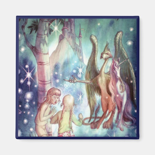 Imán Bienvenidos A Fairyland Square Magnet (Frente)