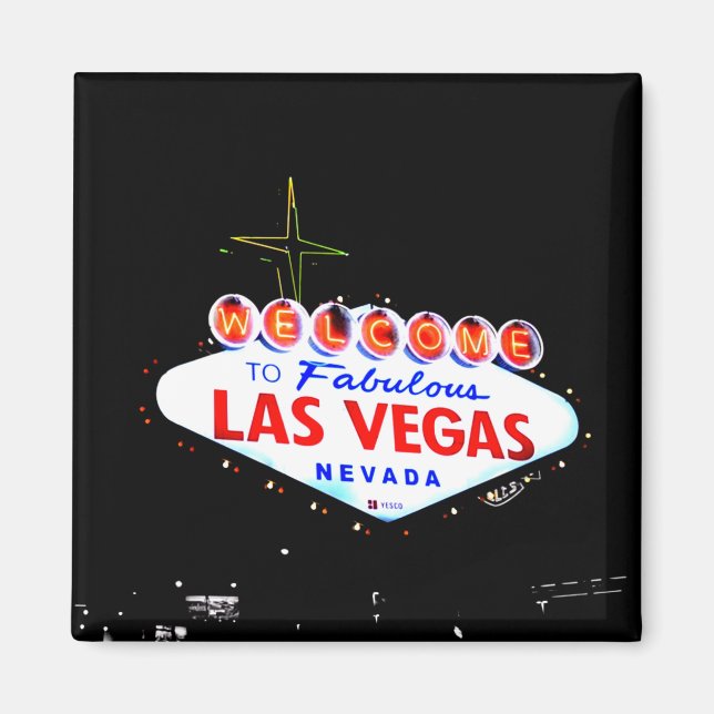 Imán Bienvenidos a la famosa ciudad de Las Vegas Nevada (Frente)