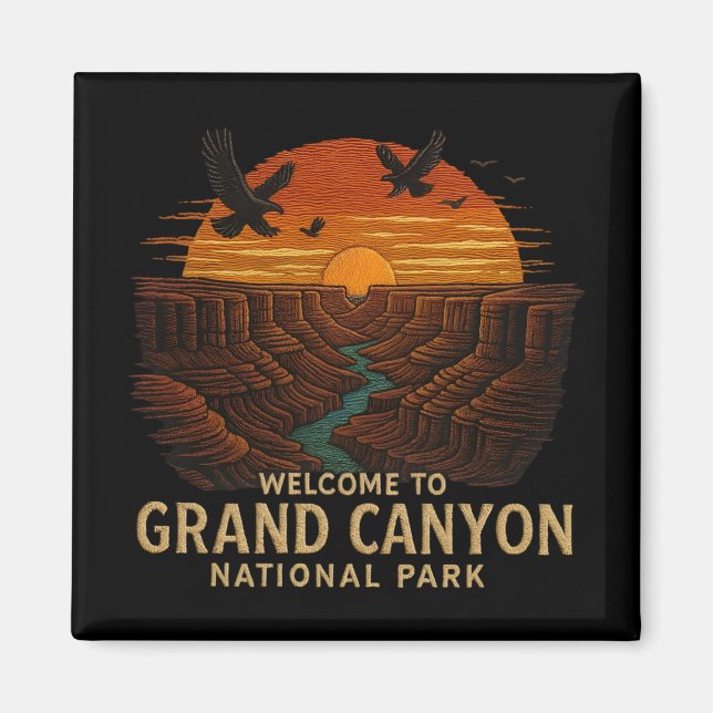 Imán Bienvenidos al Gran Cañón de Borroidery (Frente)