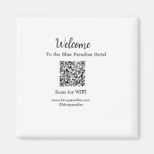 Imán Bienvenidos al hotel restaurante villa scan QR WIF
