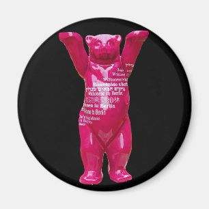 Imán Bienvenidos al oso de peluche berlinés, negro