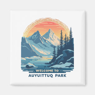 Imán Bienvenidos al Parque Nacional Canadiense Auyuittu