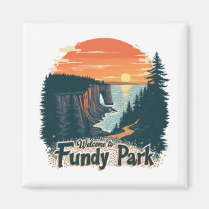 Imán Bienvenidos al Parque Nacional Canadiense Fundy