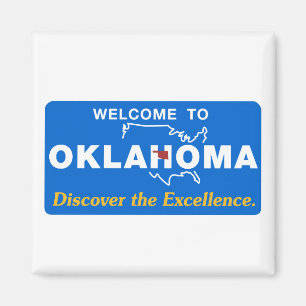 Imán Bienvenidos al Rótulo de Oklahoma - USA Road
