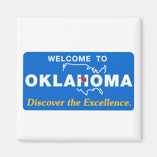 Imán Bienvenidos al Rótulo de Oklahoma - USA Road (Frente)