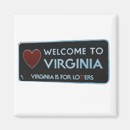 Imán Bienvenidos al Rótulo de Virginia