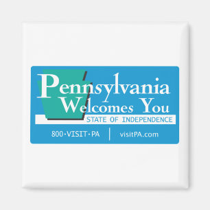 Imán Bienvenidos al Rótulo Pennsylvania - USA Road