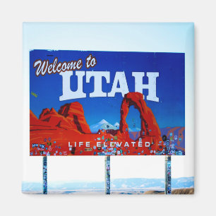 Imán Bienvenidos al Rótulo Utah