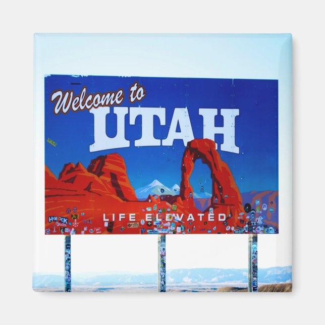 Imán Bienvenidos al Rótulo Utah (Frente)