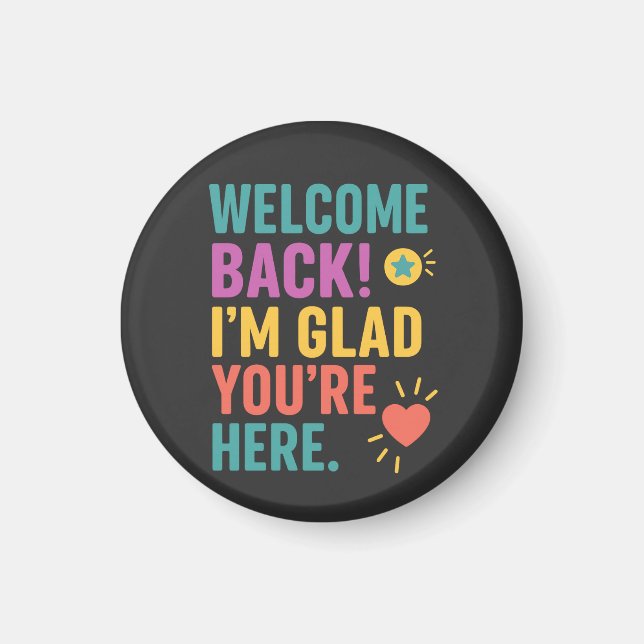 Imán Bienvenidos De Nuevo A La Escuela, Regalo De Aprec (Frente)