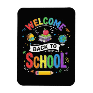 Imán Bienvenidos de vuelta al colegio niños maestro pri
