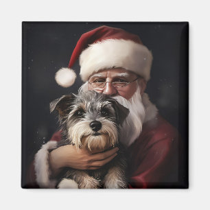 Imán Biewer Terrier Con Los Navidades De Santa Claus