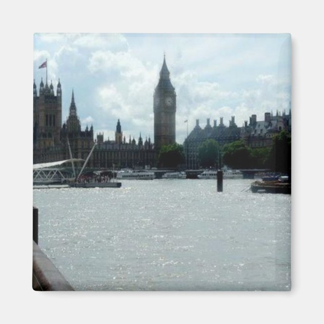 Imán Big Ben Sobre El Río Támesis Londres (Frente)