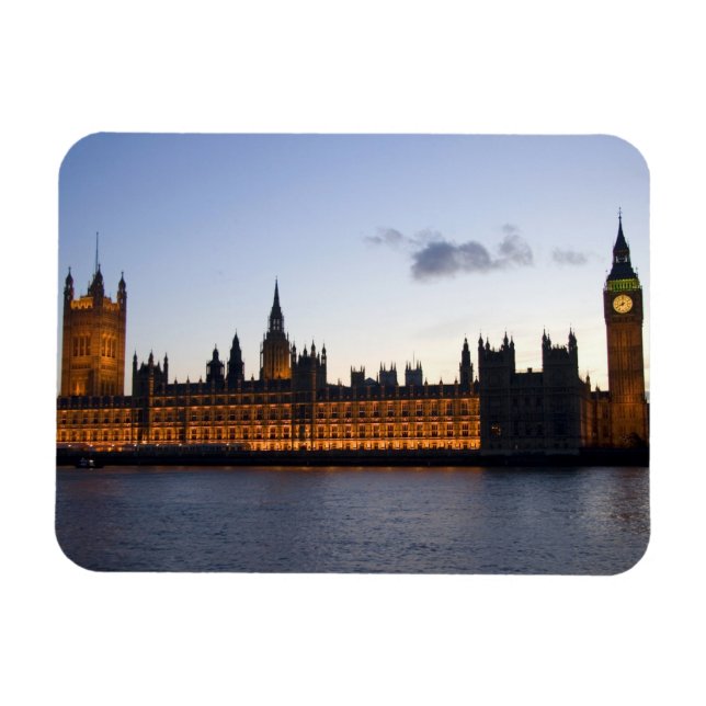 Imán Big Ben y las Casas del Parlamento en la ciudad (Horizontal)