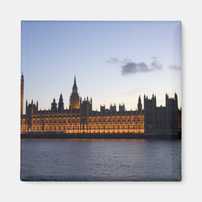 Imán Big Ben y las Casas del Parlamento en la ciudad (Frente)