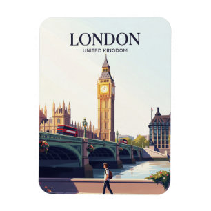 Imán Big Ben y Puente de Westminster Reino Unido