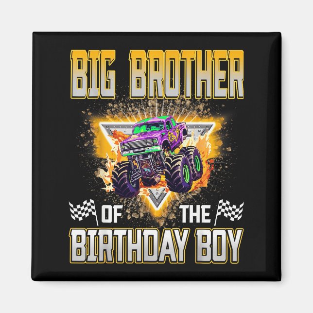 Imán Big Brother Of The Birthday Boy Monster Truck Birt (Frente)