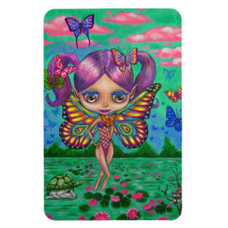 Imán Big Eye Butterfly Fairy Purple Hair Turtle Raccoon