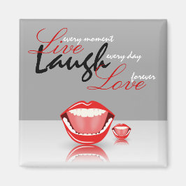 Imán Big Mouth Live Laugh Square Fridge Magnets