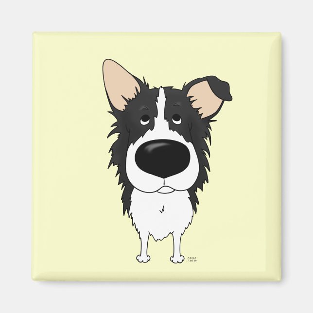 Imán Big Nose Border Collie (Frente)